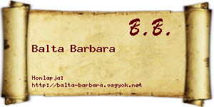 Balta Barbara névjegykártya